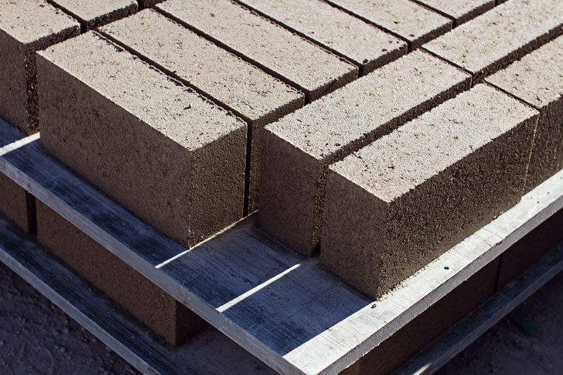 Close up of cement bricks
