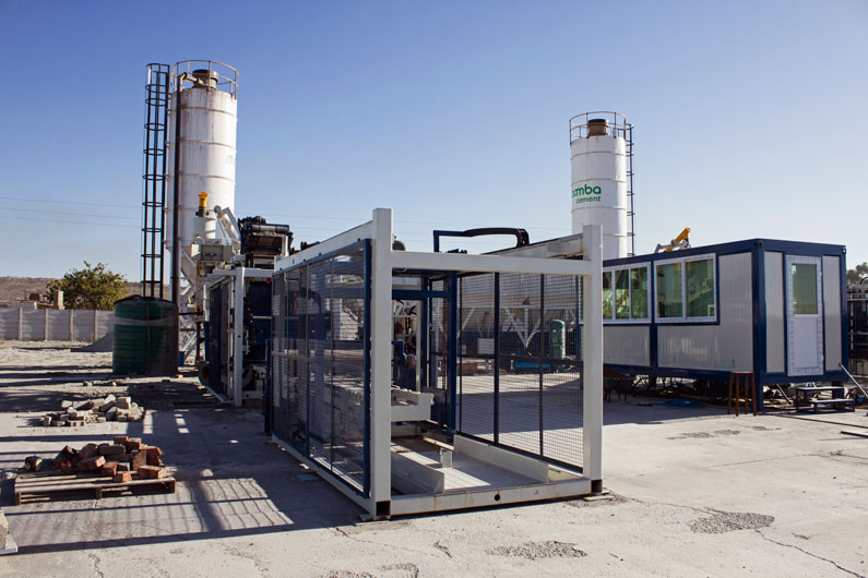 Close up of Brick manufacturing plant machine