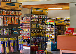 Hardware shelfs inside Mini Build store