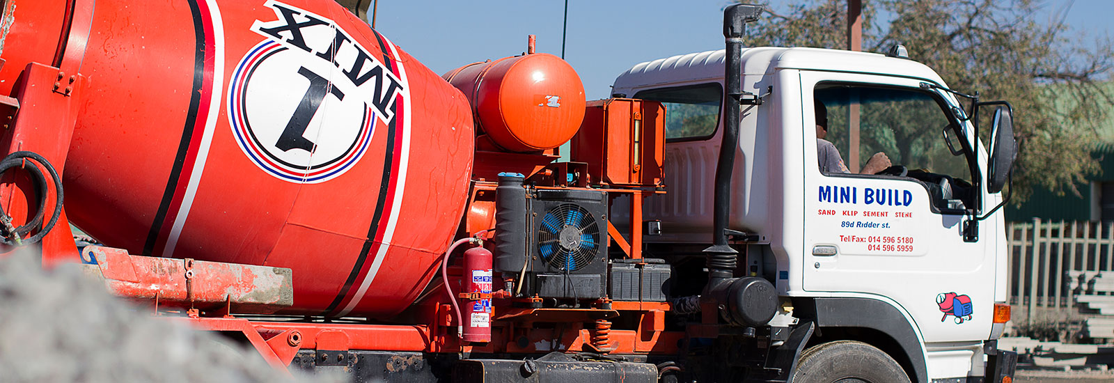 Mini Build Cement Truck with load driving to a site
